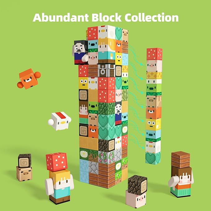 GobiDex Magnetic Blocks Kid Animal Farm Toys for 3+ Years Old Boys Girls, Upgraded Build MagWonder World with STEM Magnets Building Set, Game-Based Sensory Gifts for Toddler