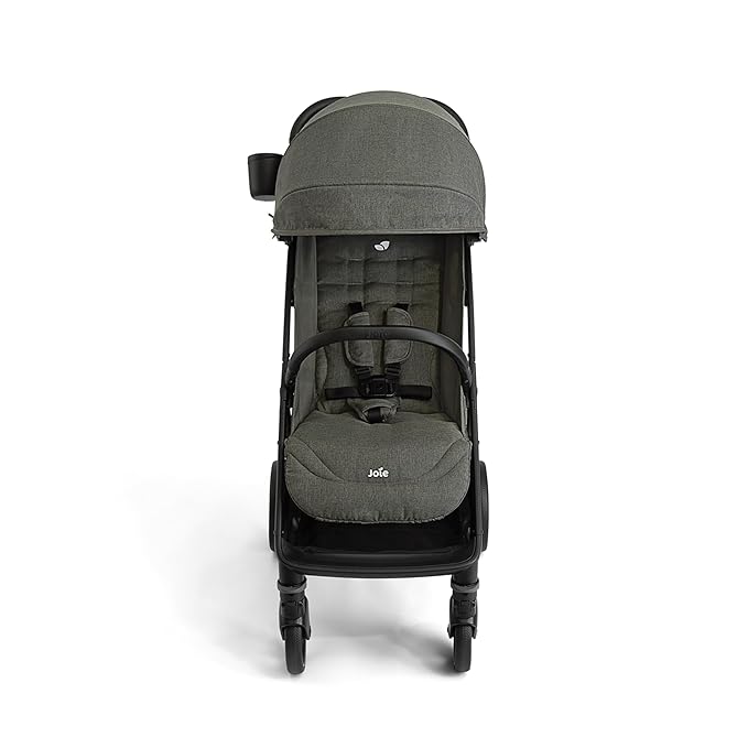 Joie Nutmeg and Rue Travel System – Travel Friendly Compact Stroller with Automatic Fold, Lightweight Car Seat & Anti-Rebound Base (Evergreen)