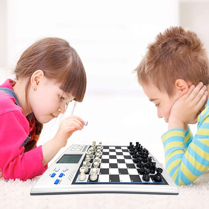 iCore Electronic Chess Set, Talking Chess Master Pro, 30 Skill Levels and 14 Brain Games, 1 or 2-Player Modes for All Ages