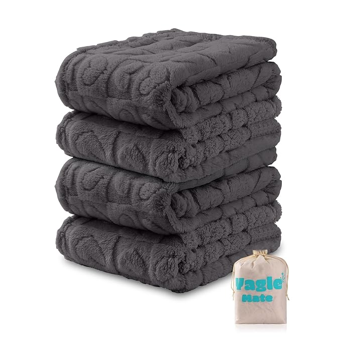 4 Pcs Baby Blankets for Boys Soft Toddler Small Blanket for Daycare, Fleece Kid Mini Blanket for Crib Baby Shower, 3040, Grey