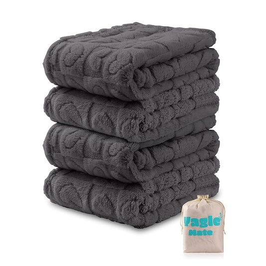 4 Pcs Baby Blankets for Boys Soft Toddler Small Blanket for Daycare, Fleece Kid Mini Blanket for Crib Baby Shower, 3040, Grey