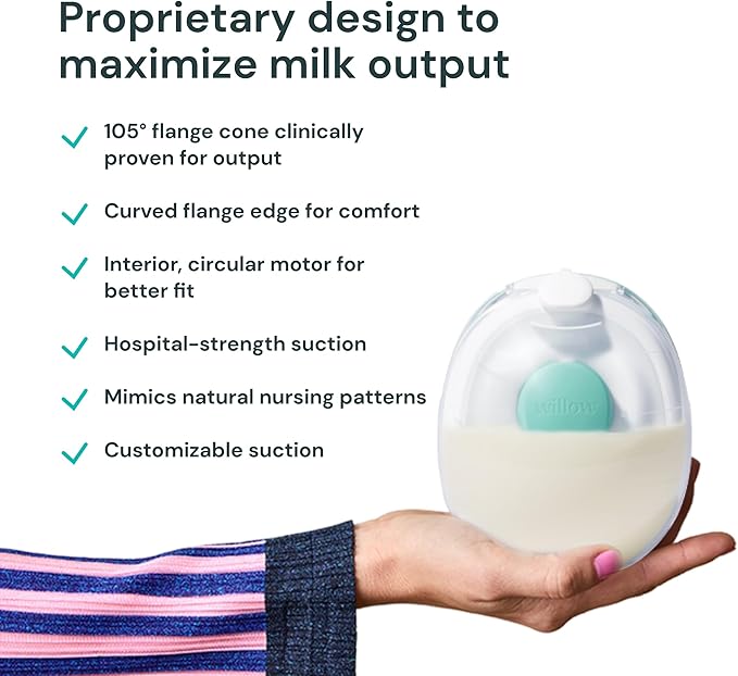 Willow Go - Hands Free Breast Pump - Wearable Breastfeeding Pump - Portable, Electric, Cordless, & 9 Levels of Hospital Grade Suction Strength - Postpartum Essentials - Double Breast Pump
