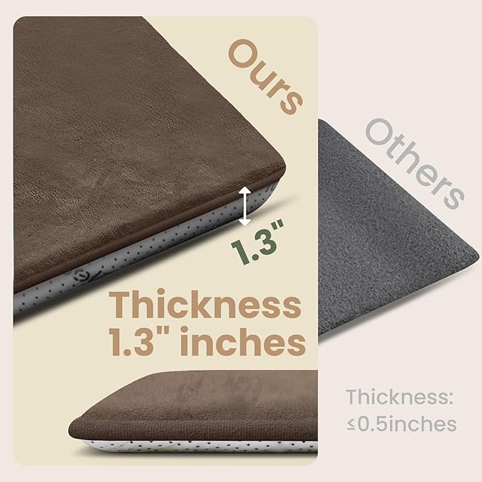 Baby Play Mat for Floor,1.3" Thick Elasti-Foam 50"×50" Playpen Mat for Tummy Time,Water Repellent Soft Coral Velvet for Toddler,Infant,Kids,Non-Slip Backing Safe for Crawling(Dark Brown)