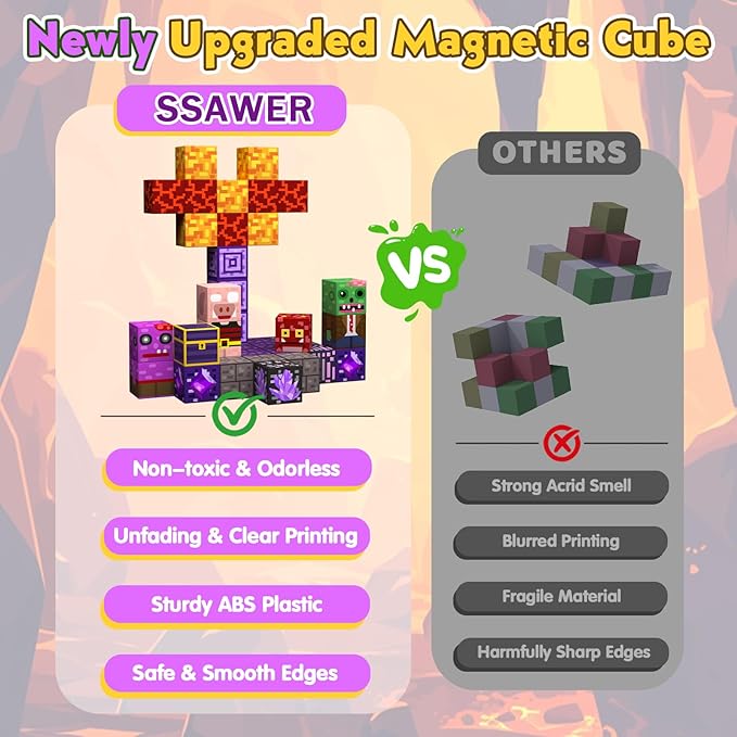 100 PCS Magnetic Blocks - Magnetic Building Blocks Toys for Kids, Stacking Magnets for Kids, STEM Sensory Toys, Christmas Birthday Gifts for Boys and Girls Ages 3+ Years Old