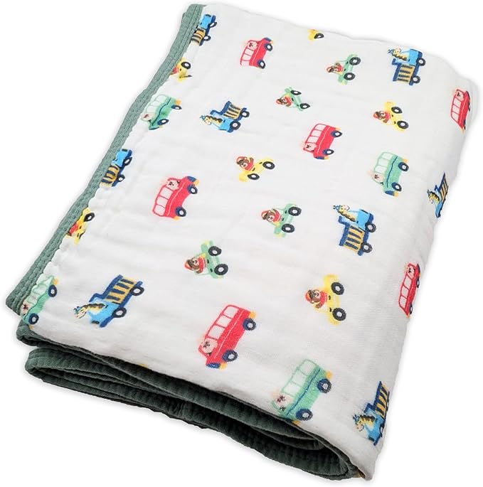Soft Cotton Baby Blanket, Breathable Lightweight Baby Blanket for Infants Newborn Boys and Girls - Nursery, Crib, Stroller Blanket (Explorer)
