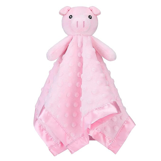 Pro Goleem Pig Loveys for Babies, Soft Security Blanket Baby Snuggle Toy Newborn Stuffed Animals Baby Gifts for Boys and Girls, 16 Inch