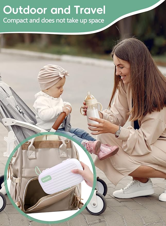 Electric Baby Bottle Brush Cleaner, Baby Travel Bottle Cleaner Kit- 2000mAh Rechargeable Silicone Brush, Drying Rack, Compact Storage Box, 360° Efficient Cleaning Bottle Brush for Home & On-The-Go