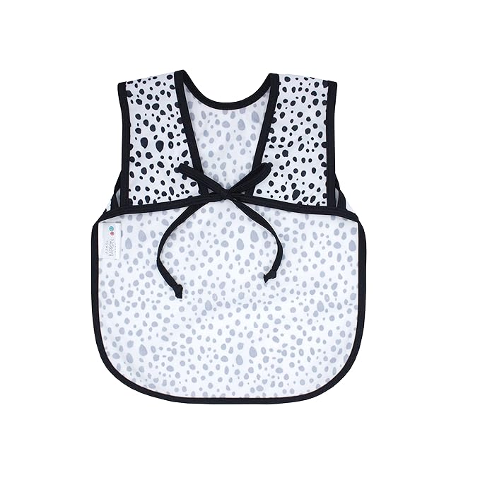 BapronBaby Organic Dot Bapron - No Neck Tie Safer Bib for Baby & Toddler - Soft Waterproof Stain Resistant - Machine Washable - Sz Preschool 3-5yrs