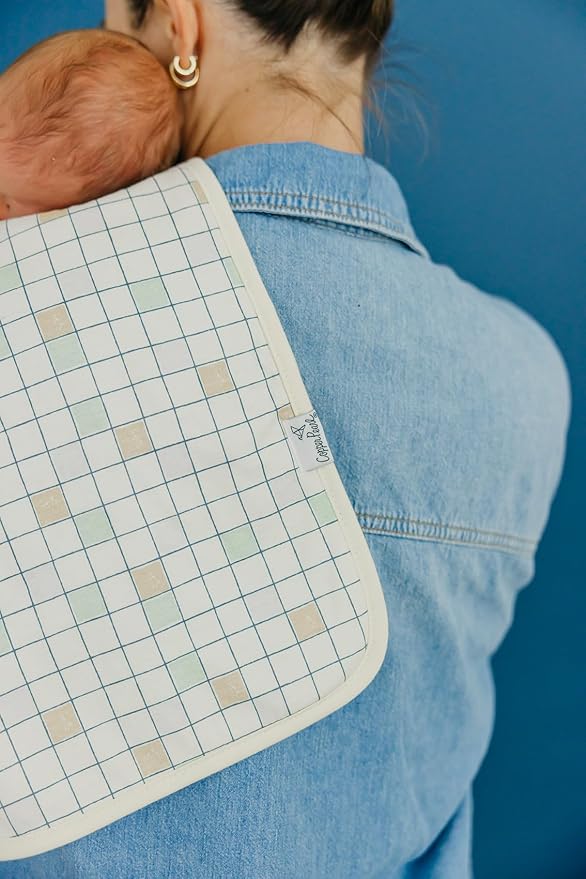 Copper Pearl Premium Baby Burp Cloths - 3-Pack Large Cotton Burp Cloths, Extra Soft Spit Up Rags with 3 Absorbent Layers, Perfect for Baby Boy and Baby Girl Gifts (21" x 10" Size, Sol Set)