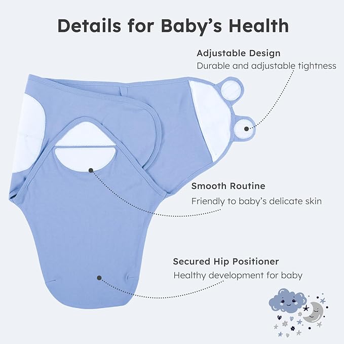 Yoofoss Baby Swaddles for Newborns 100% Organic Cotton, Adjustable Swaddle Sleep Sack 0-3 Months Newborn Swaddle Sack, Breathable Soft(Small)