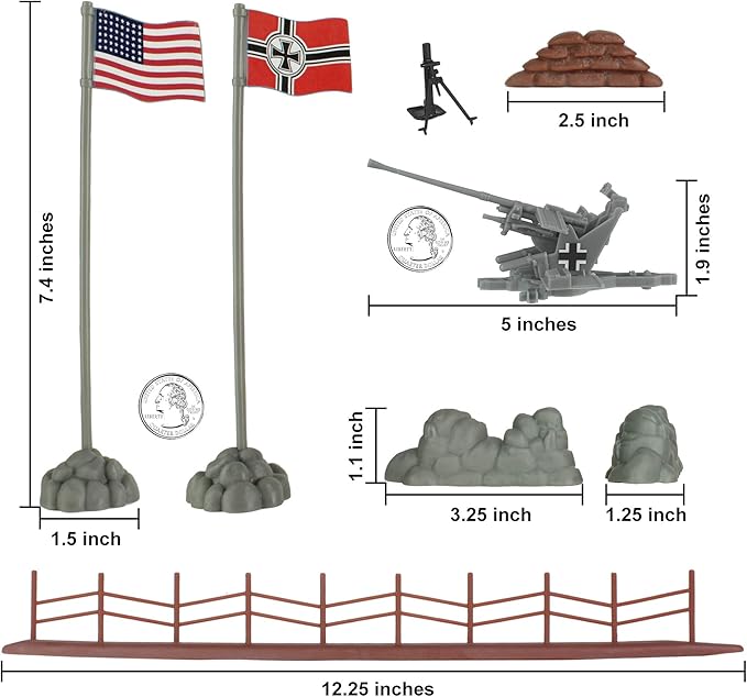 BMC WW2 Secret Stronghold - 36pc Plastic Army Men German Bunker Playset