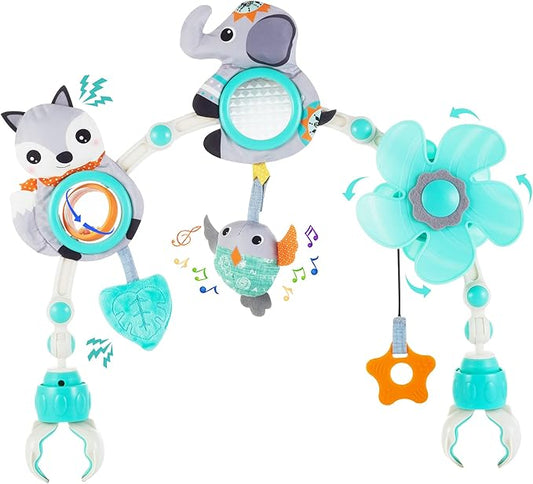 Adjustable Arch Bassinet Toys for Infant & Toddlers, Stroller Arch, Baby Crib Toys with Fascinating Hanging for Stimulating Baby’s Senses and Developing Motor Skills