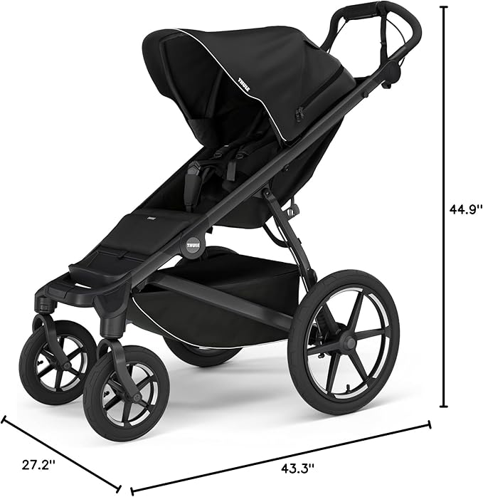 Thule Urban Glide 4-Wheel Single Child All-Terrain Stroller, Full-Suspension System, Air-Filled Tires, Upright seat with Adjustable Recline and Built-in Leg Rest, Baby Stroller