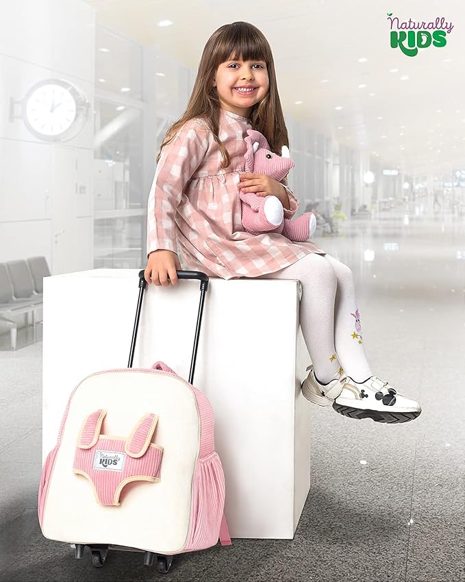 Toddler Luggage for Girls w Dinosaur Toys, Kids Rolling Backpack Girls, Toddler Suitcase, Gifts for 3 4 5 6 Year Old