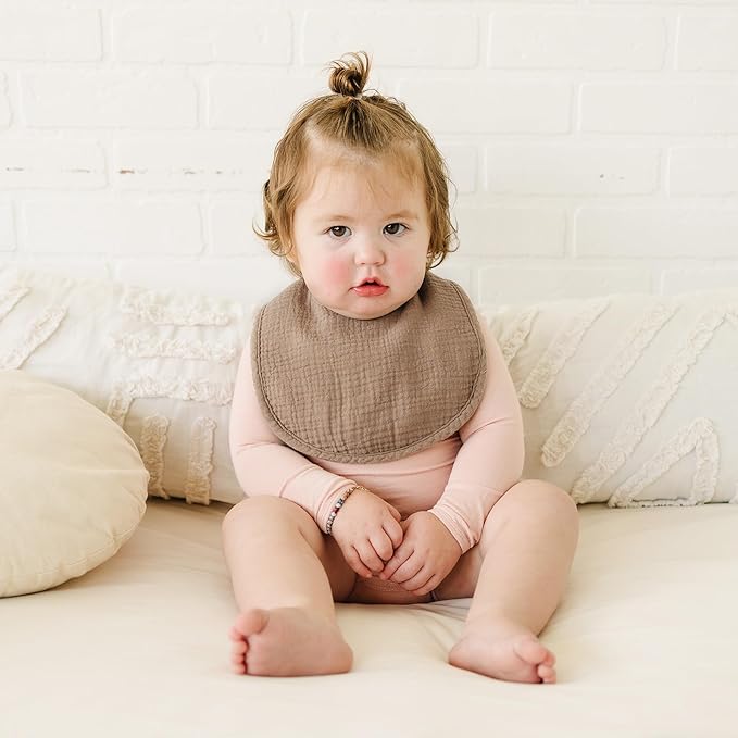 Konssy Muslin Baby Bibs 8 Pack Baby Bandana Drool Bibs Cotton for Unisex Boys and Girls, Soft Absorbent Set for Teething and Drooling