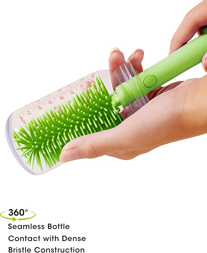 Travel Baby Bottle Cleaning Kit, Including Pacifier Cleaner and Straw Brush, Detachable Head for Easy Cleaning, Baby Travel Essential