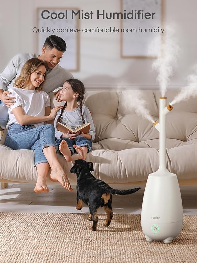 Humidifiers for Bedroom Large Room Home, 5L Quiet Cool Mist Top Fill Humidifier with Essential Oil Diffuser, Remote Control, Smart Humidistat, Sleep Mode, for Baby, Plants, Office, Nursery