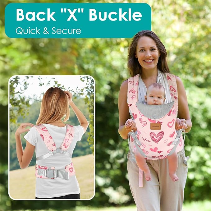Baby Carrier, Ergonomic Adjustable Toddler Carriers for 7-33 Lbs, Cozy Lightweight Infant Carrier with Neck Support, Baby Chest Carriers with Lumbar Support for Parents (3-36 Months)