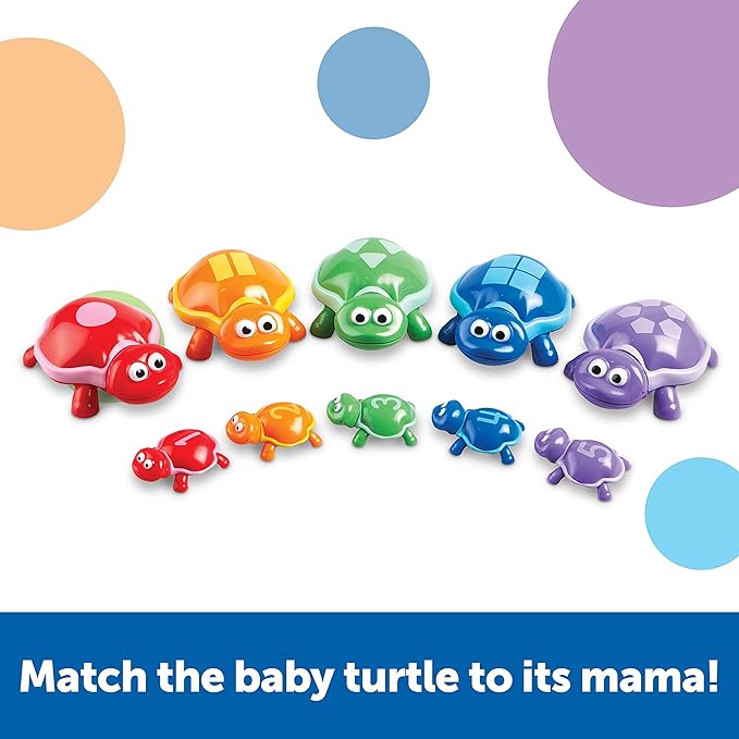 Learning Resources Number Turtles Set - 15 Pieces, Ages 18+ months Fine Motor Toys for Toddlers, Counting Toys for Toddlers, Color & Sorting Toy, Turtle Toys for Kids
