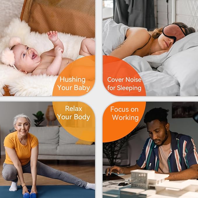 Sound Machine White Noise Machine with 30 Soothing Sounds 36 Levels Volume 5 Timers and Memory Function Effectively Blocks Noise Ideal Sleep Machine for Baby Kids Adults… (White)