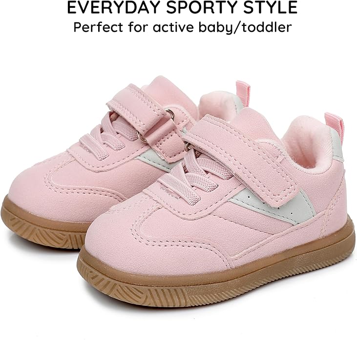 Apakowa First Walker Sneakers Shoes for Infant Baby Toddler Boys and Girls – Wide Toe Box Baby Shoes Soft Sole All Season Size 6 9 12 18 24 Months
