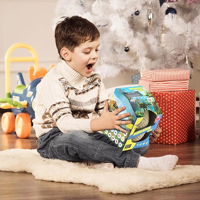 EARTH'SCODE Jumbo Dinosaur Eggs Excavation Dig Kit, Dino Egg with 12 Unique Dinosaurs Toys Inside, Discover Dinosaurs Archaeology Science STEM Crafts Best Holiday & Birthday Gifts for Boys & Girls