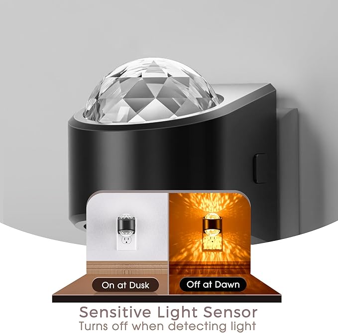 Briignite Night Light Plug into Wall, Color Changing Night light for Kids, 3CCT Diamond Design with Galaxy Star Projector, Dusk to Dawn Sensor for Nursery Bathroom Bedroom Gaming Room Decor Gift