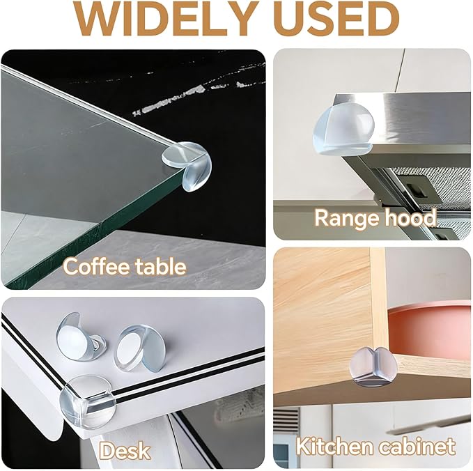 16 Pack Corner Protector for Baby Clear Table Corner Guards and Edge Protectors, Transparent Furniture Safety Bumpers for Kids Toddlers and Babies, Durable Adhesive Table Corner Covers Baby Safety