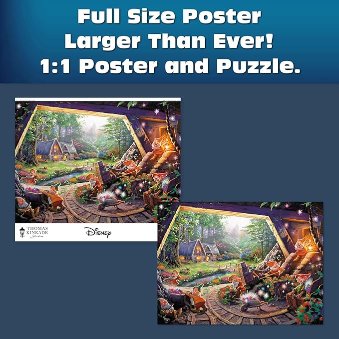 Ceaco - Sapphire Select - Disney - Snow White and The Seven Dwarves - 1000 Piece Jigsaw Puzzle – Challenging & Fun – Blue Core Puzzle Board – Giftable Display Box - Full Size Poster Included