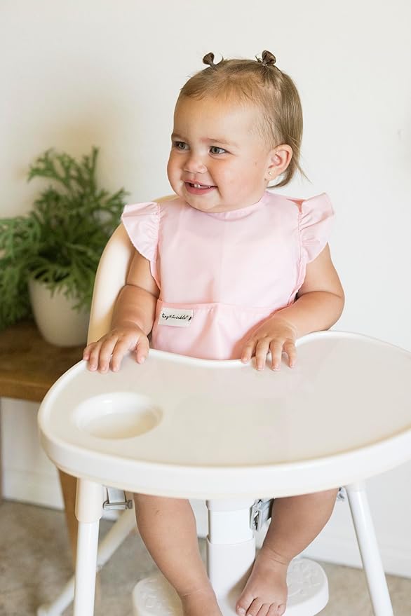 Tiny Twinkle Mess Proof Baby Bibs for Eating – Waterproof, Wipeable Toddler Bibs with Pocket – Baby Food Bibs for Girls & Boys(3 Pack,Blue Floral)