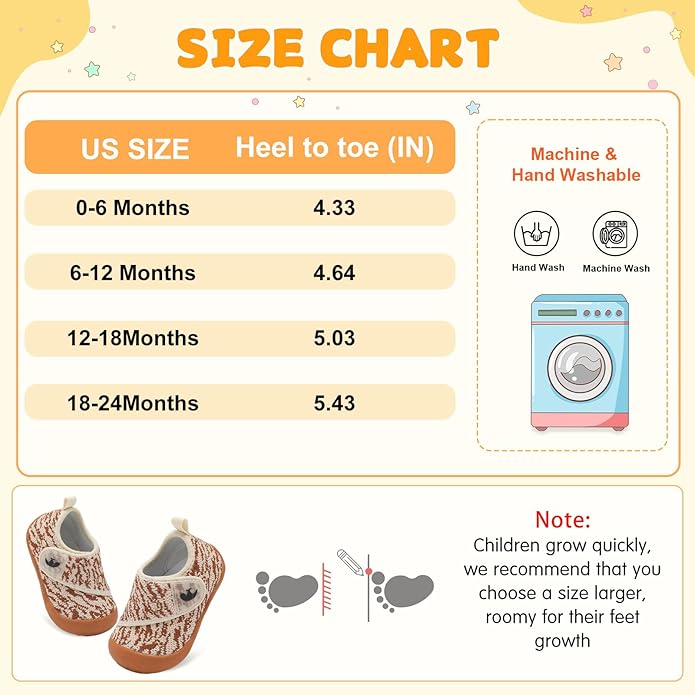 FEETCITY Baby First Walking Shoes Wide Baby Shoes Infant Sneakers Newborn Crib Shoe Barefoot Lightweight Slip On Shoe