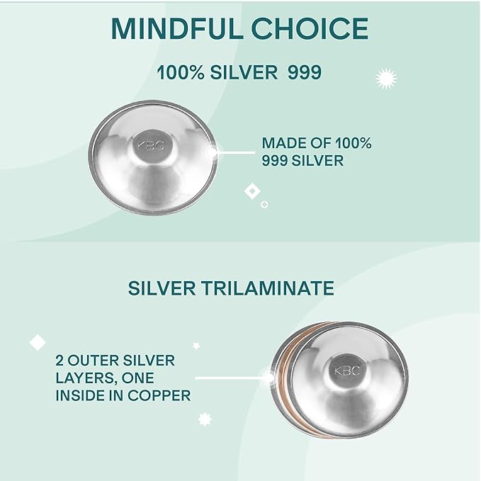 Koala Babycare The Original Silver Nursing Cups - Nipple Shields for Breastfeeding Newborn - Breastfeeding Essentials - Protect and Soothe - Tri-Laminate Silver - Maxi Size