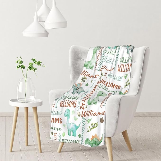 Personalized Baby Blanket - Custom Name Blanket for Girls & Boys, Super Soft Plush Fleece