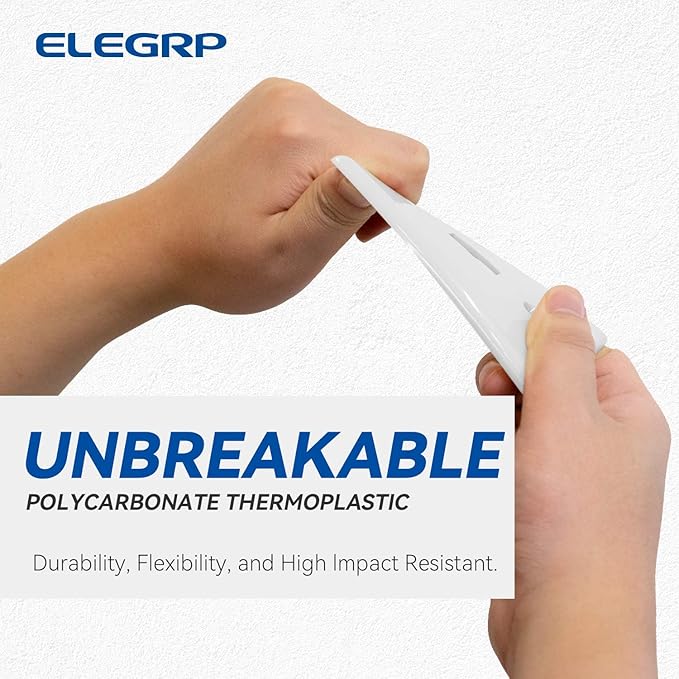 ELEGRP 1-Gang Mid Size Toggle Switch Covers, Light Switch Wall Plate, Unbreakable Polycarbonate Replacement Faceplates Covers, UL Listed, Color-matched Screws Included (5 Pack, Glossy White)