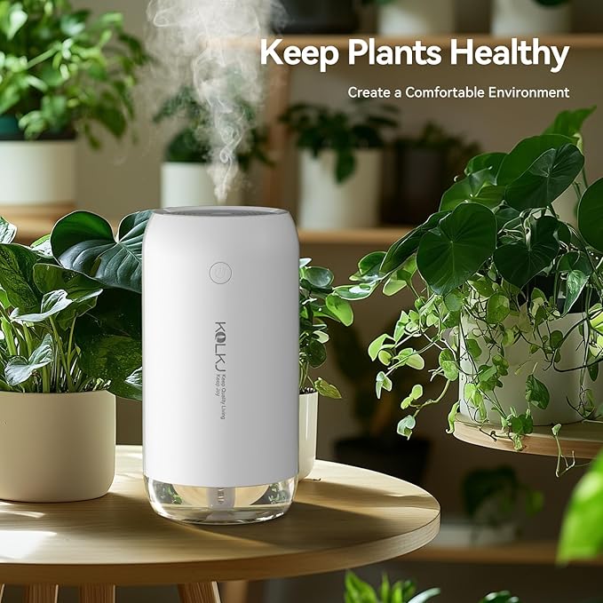 Portable Mini Humidifier, KQLKJ 350ml Small Cool Mist Humidifiers, USB Personal Desktop Humidifier for Bedroom Car Office Travel with Auto Shut-Off & 2 Mist Modes (White)