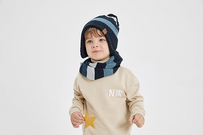 Moon Kitty Baby Boys Hats Toddler Beanies for Boys Winter Fleece Winter Hat Boys