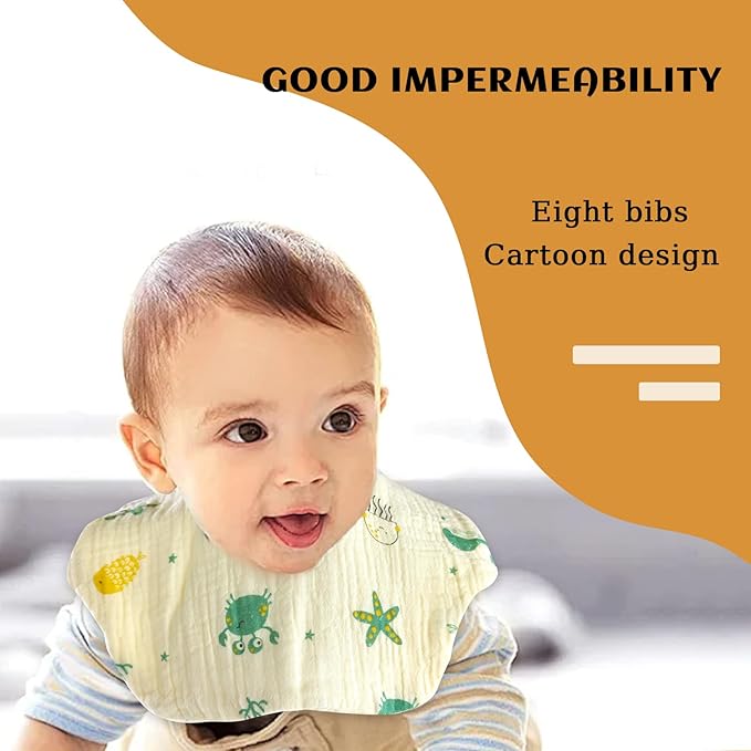 Muslin Baby Bibs for Drooling and Teething Newborn Drool Bibs for Baby Girl Boy