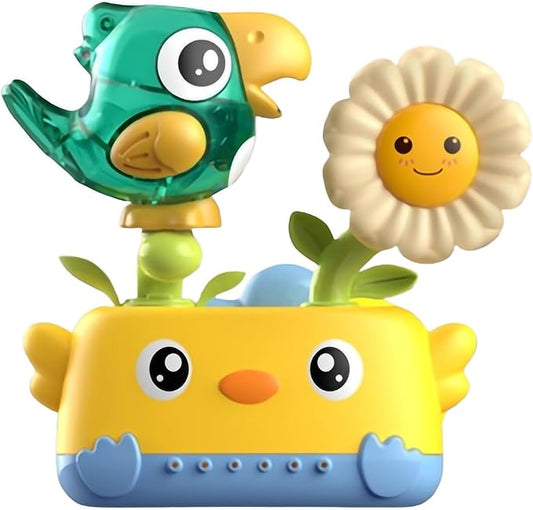 Interactive Bath Toys for Toddlers,Baby Waterfall Bathtub Toy W/Suction Cup & Spoon,Waterfall Spinning Gears Toys for Babies (Ages 1-3)