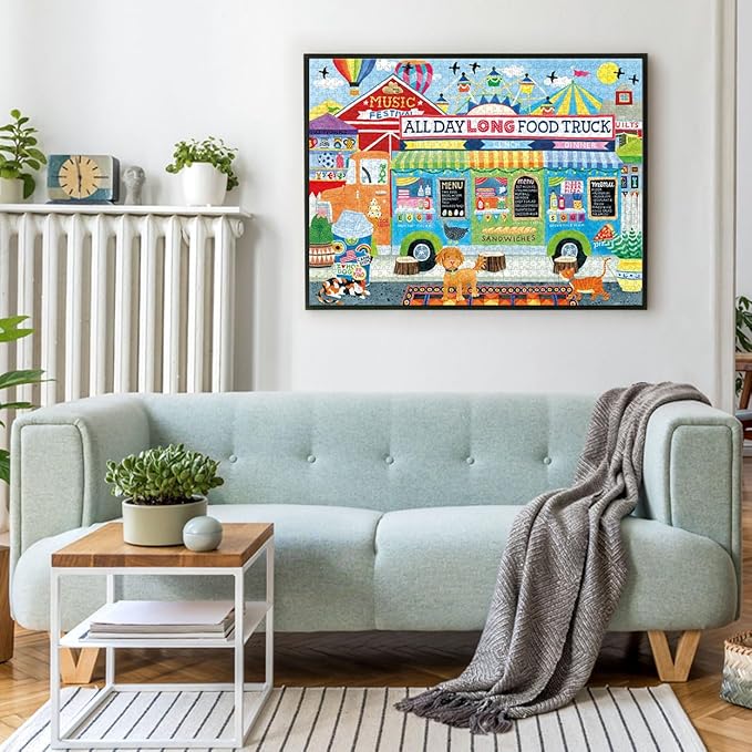 Buffalo Games - All Day Long Food Truck - Stephanie Peterson Jones - 1000 Piece Puzzle for Adults, Sapphire Select - Quality 1000 Pieces Jigsaw Puzzle