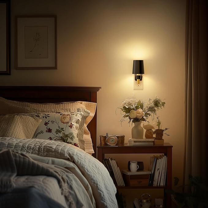 Night Light, Dimmable Night Lights Plug into Wall, Dusk to Dawn Sensor, Soft White 3000K, 0-100LM, Plug in NightLight, Vintage Night Light Compact for Hallway Bedroom Stairway