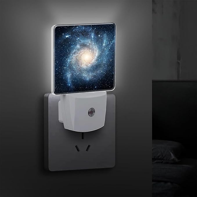 Space Scene with Stars in Galaxy Plug in Night Light with Auto Dusk to Dawn Sensor,Warm Night Lights for Boys Girls Bedroom Bathroom Hallway Kids Room Gifts