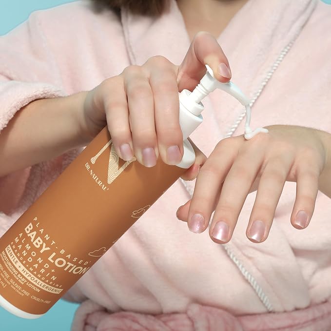 Dr. Natural Moisturizing Baby Lotion - Shea Butter Baby Lotion for Newborn and Kids - Body Lotion for Sensitive Skin - Almond and Mandarin - 16 oz