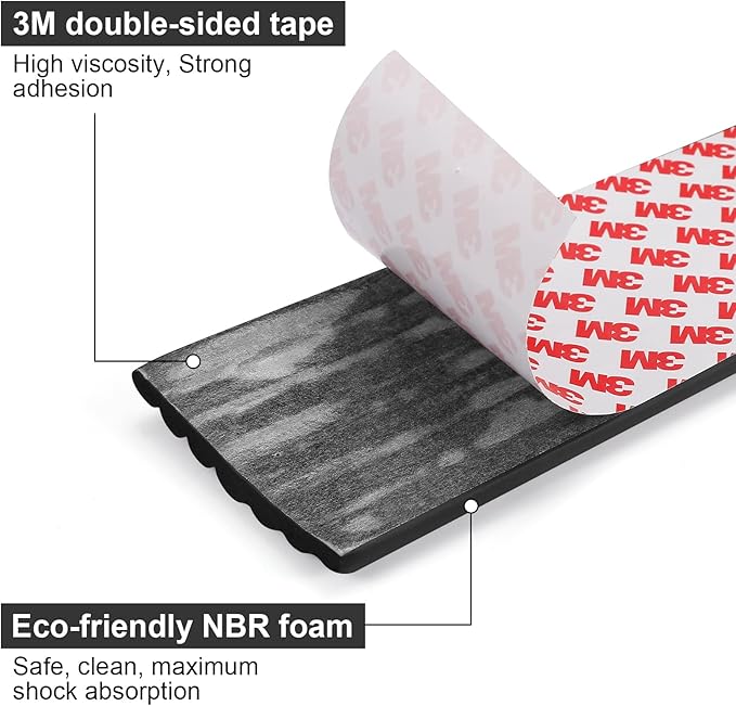 Upgrade Baby Proofing Edge Guards 6.6 ft Protector with 3M Adhesive Double Sided Tape,Extra-Wide Soft NBR Rubber Foam Padding,Furniture Safety Corner Edge Bumper Guard-Black