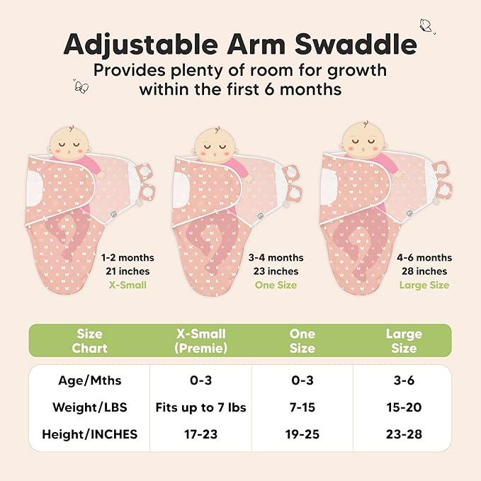 KeaBabies 3-Pack Organic Baby Swaddle Sleep Sacks - Swaddles for Newborns, Infant 0-3 Months, Baby Girls, Boys, Soft & Snug Newborn Sleep Sack, Nursery Swaddling Blankets (Beach Day)