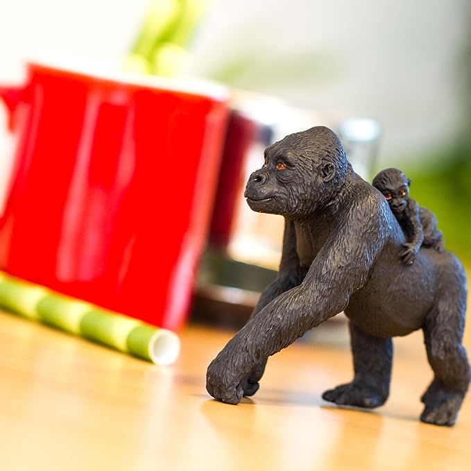 Safari Ltd. Lowland Gorilla with Baby Figurine - Lifelike 4.1" Wildlife Figure - Educational Toy for Boys, Girls, and Kids Ages 3+
