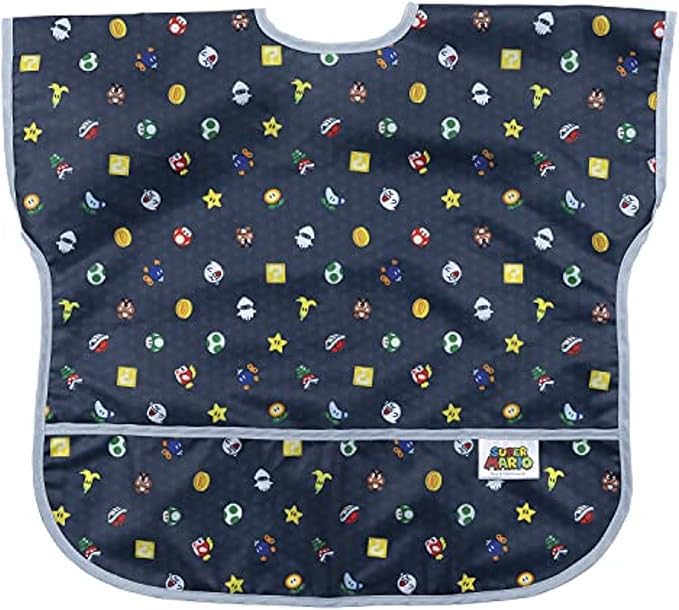 Bumkins Bibs - Toddler Bibs, Waterproof, Large for 1-3 Years, Short Sleeve