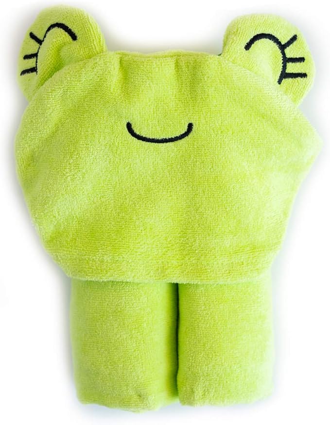 Milk&Moo Baby Hooded Towel, 100% Organic Turkish Cotton, Ultra Absorbent Bath Towel with Hood, 27x47 Inch, for Baby Boys & Girls (0-2 Years, Green)