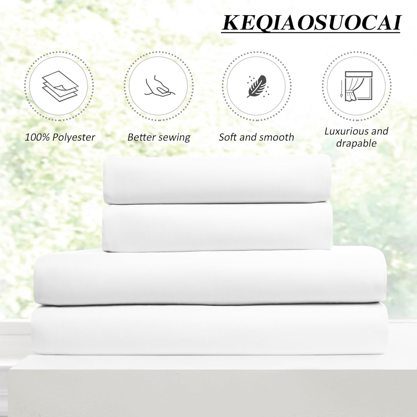KEQIAOSUOCAI Pleated White Curtains 63 Inches Long,Half Blackout Room Darkening Short Window Curtain 63 Inch Length 2 Panel Set,Pinch Pleated Curtains with Hooks,40 by 63,Set of 2