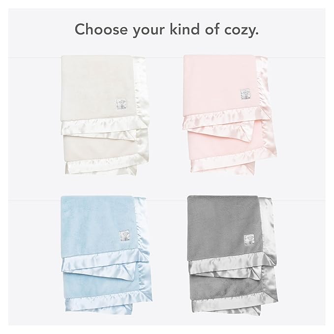 Little Giraffe Posh Mink Baby Blanket - Double-Sided Ultra Soft Plush Fabric, for New Moms, Newborn Must-Have for Girls, Cozy & Cuddly Comfort Blanket, 29" x 35", Pink