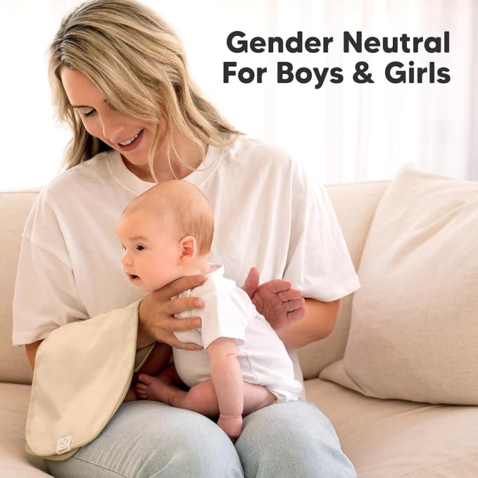 Organic Burp Cloths Baby Boy & Girl - 5-Pack Super Absorbent Cotton Burping Cloths for Babies, Soft & Plush Newborn Spit Up Rags, Infant Towels for Milk Spit Up, Unisex, Large 21" x 10" (Butterflies)